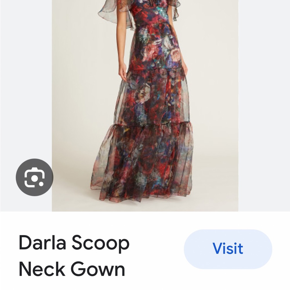 Theia Darla Floral Organza Gown Dress - Picture 3 of 7